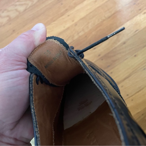 BURBERRY Wingtip Oxford Loafers - Size 39 - Black Leather - Made in Italy - Picture 7 of 11